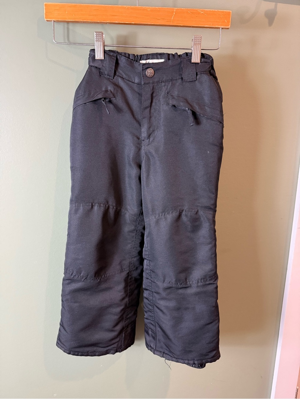 Kids Black Insulated Snow Pants